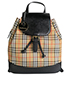 Drawstring Leather Flap Backpack, front view